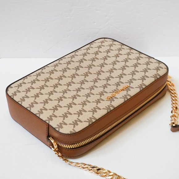 MICHAEL KORS JET SET ITEM EAST WEST SHOULDER CROSSBODY BAG NATURAL LUGGAGE MULTI - Picture 3 of 8